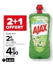 2+1  OFFERT  Vendu sout  2€  LeL: 196 € Les 3 pour  4%  LeL:131€ AJAX  AJAX 