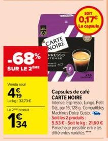 capsules de café Carte noire