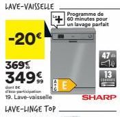 Programme de 60 minutes pour un lavage parfait  SHARP 