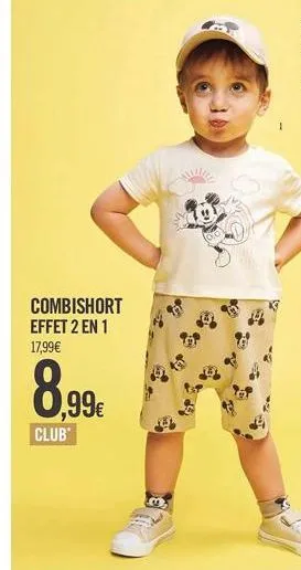 combishort effet 2 en 1 17,99€  8.99€  club  