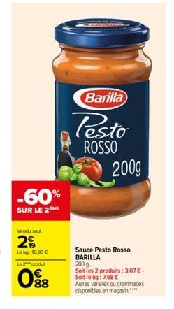 sauce pesto Barilla