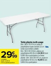 table pliante Dim