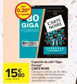 capsules de café Carte noire