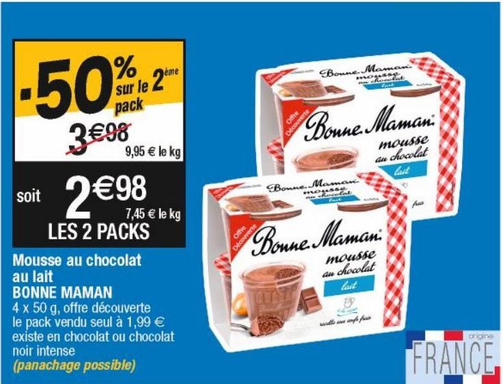 mousse au chocolat Bonne maman