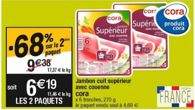 jambon cuit cora