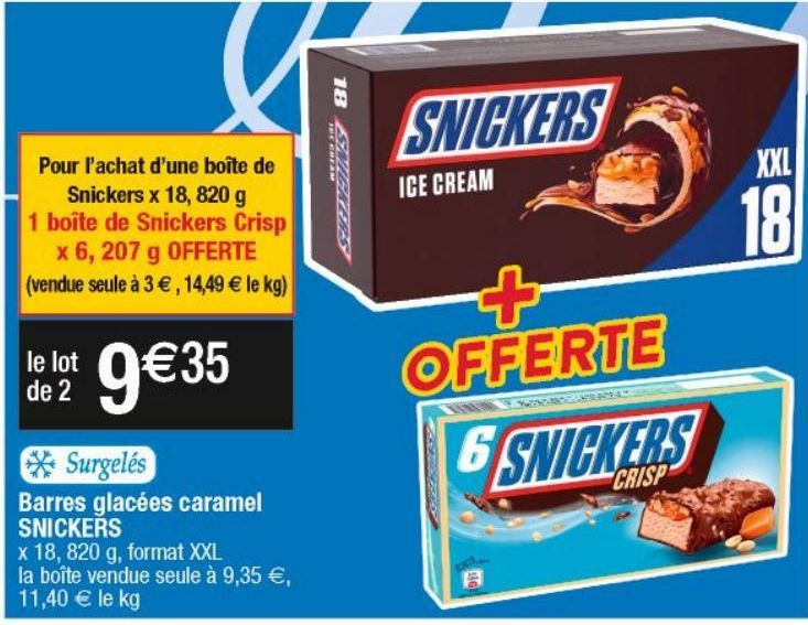 barres de chocolat Snickers