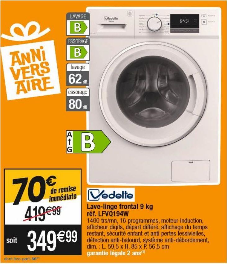 lave-linge Vedette