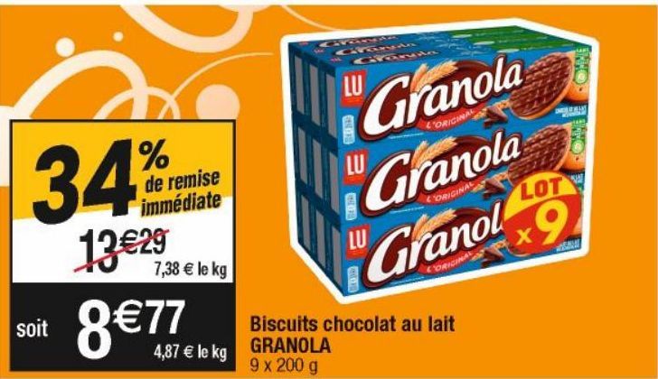 biscuits au chocolat Granola