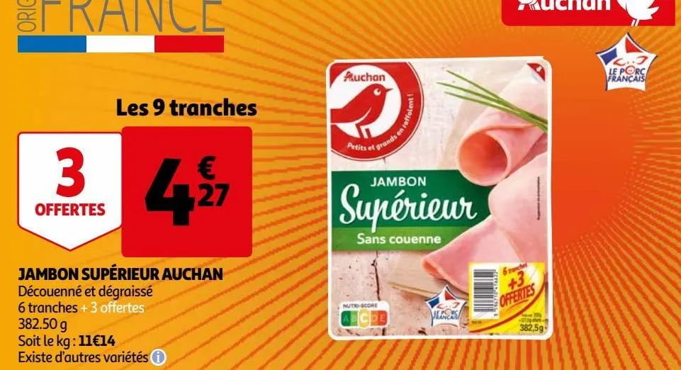 jambon supérieur auchan