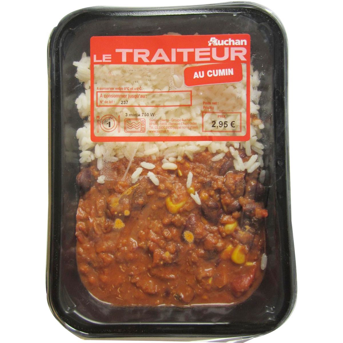 CHILI CON CARNE AUCHAN LE TRAITEUR