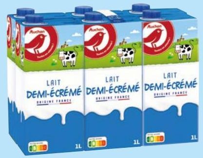 LAIT DEMI-ÉCRÉMÉ AUCHAN