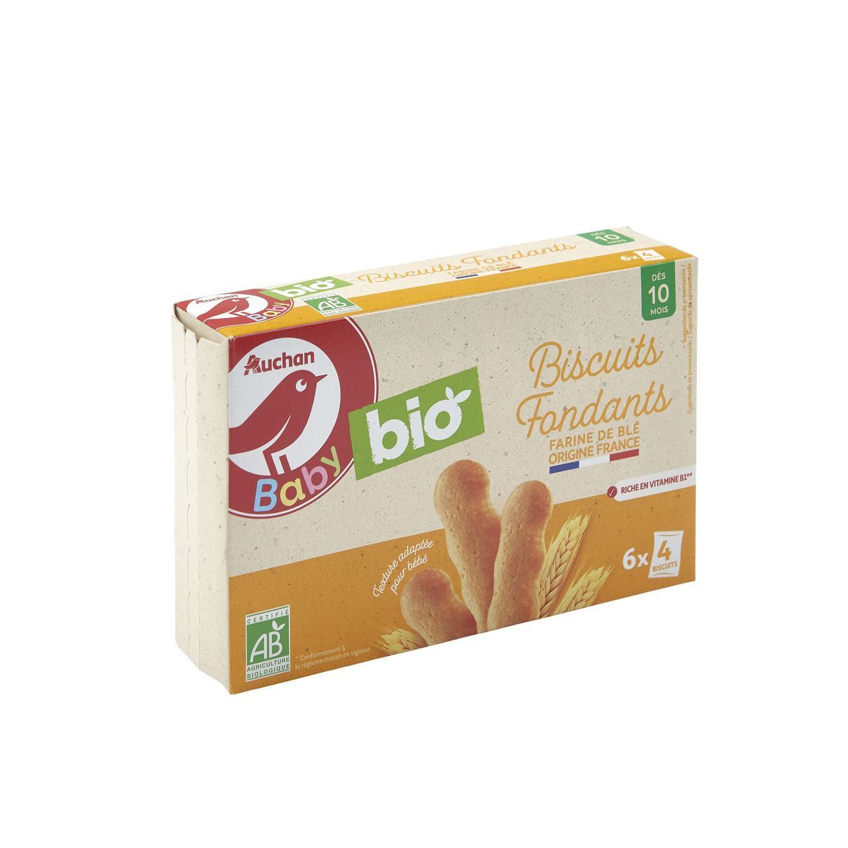  BISCUITS FONDANTS AUCHAN BABY BIO