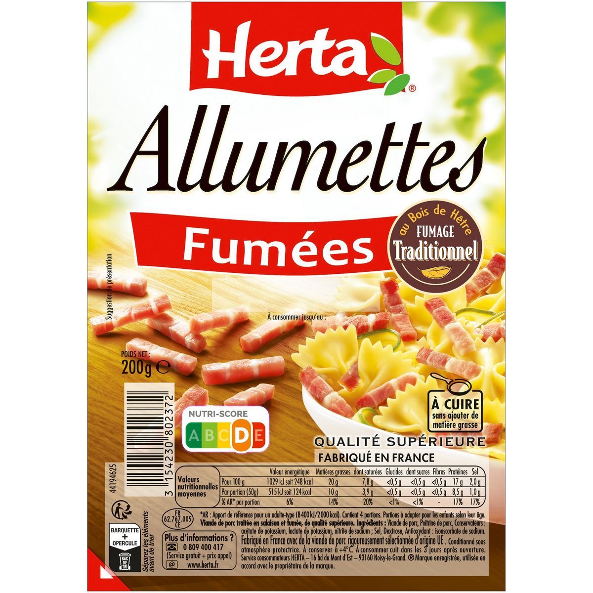 ALLUMETTES FUMÉES HERTA