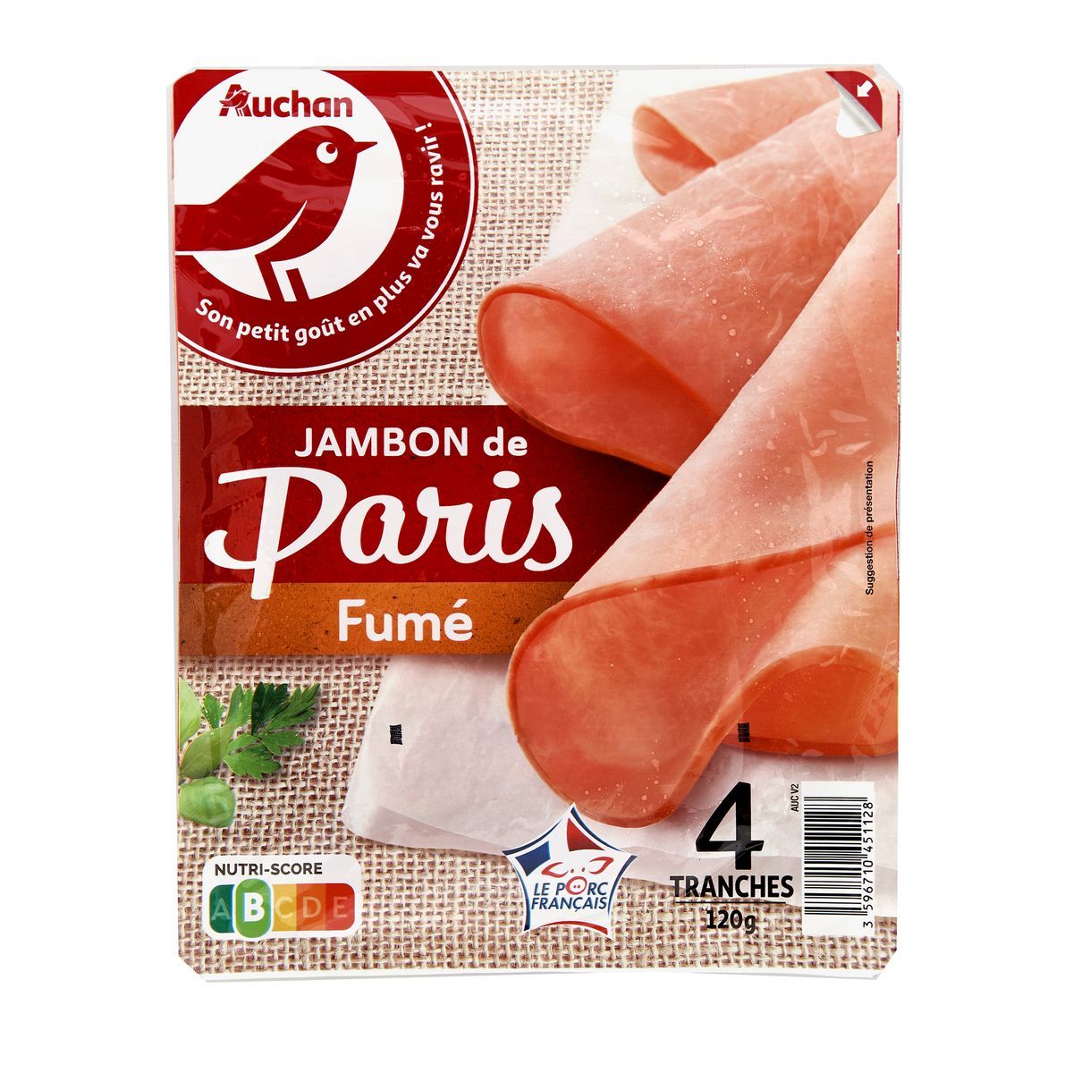 JAMBON DE PARIS FUMÉ AUCHAN