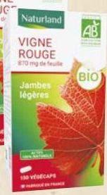 NATURLAND VIGNE ROUGE BIO JAMBES LÉGÈRES