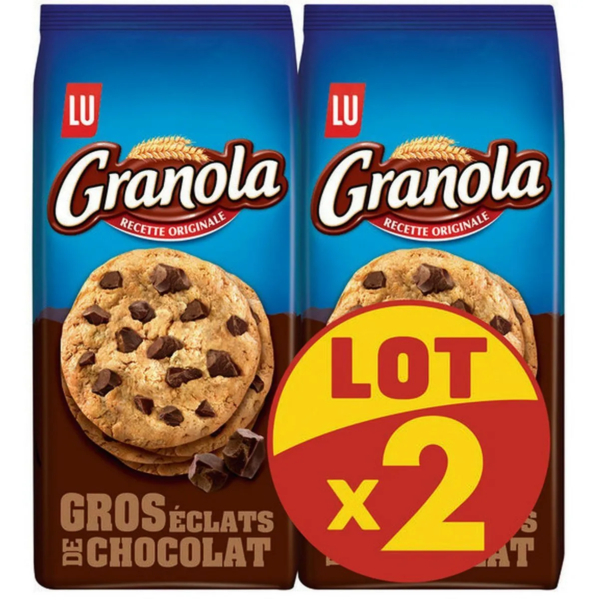 cookies gros  éclats de  chocolat  granola lu