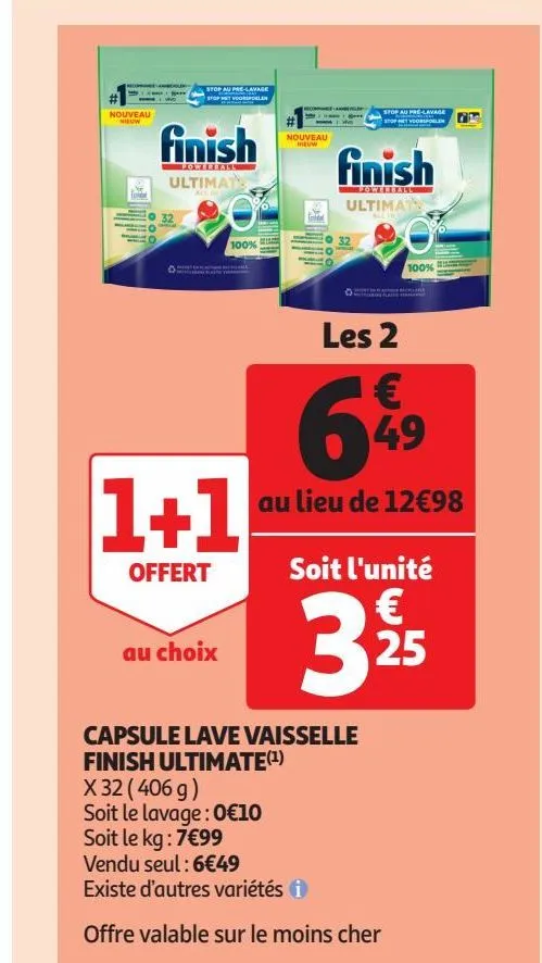 capsule lave vaisselle  finish ultimate