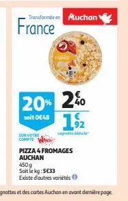 pizza 4 fromages  auchan