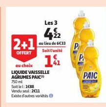 LIQUIDE VAISSELLE  AGRUMES PAIC