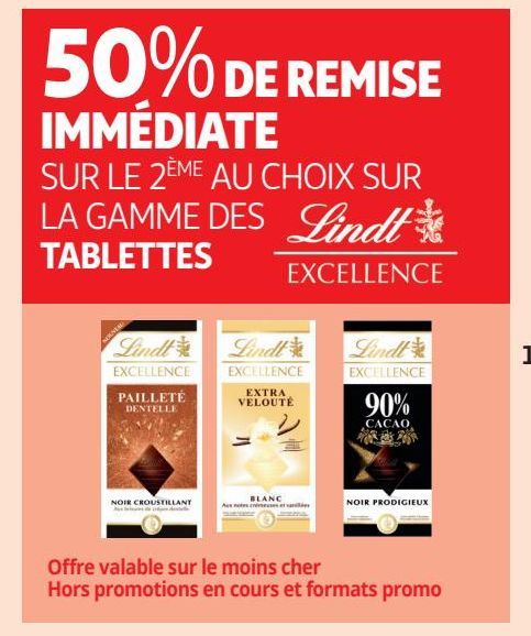 LA GAMME DES  TABLETTES Lindt