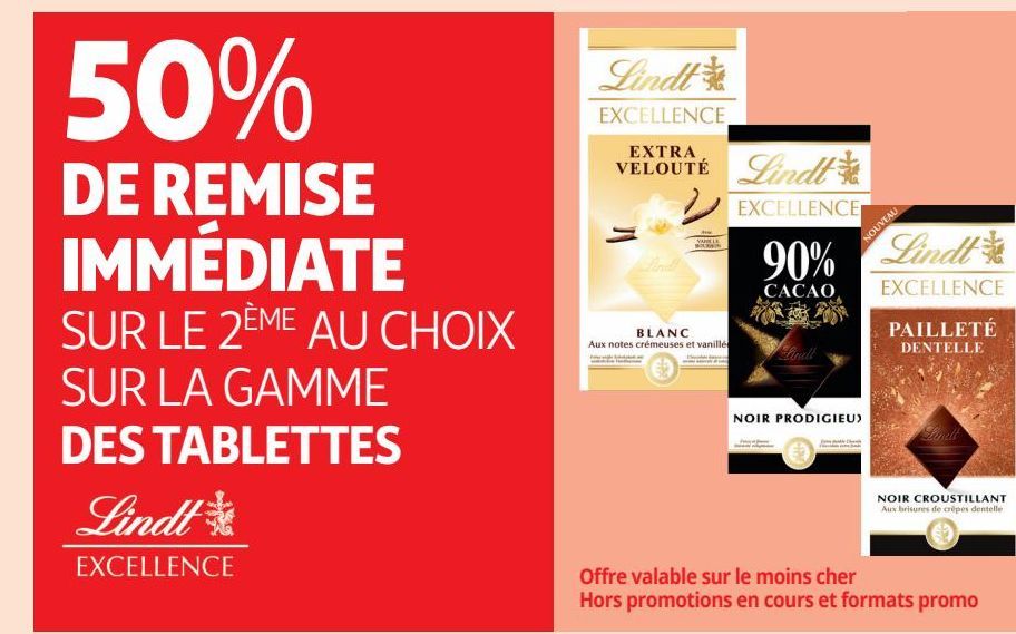 LA GAMME  DES TABLETTES Lindt