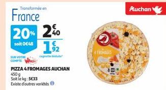 PIZZA 4 FROMAGES AUCHAN