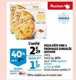 PIZZA PÂTE FINE 4 FROMAGES SURGELÉE AUCHAN offre à 2,29€ sur Auchan