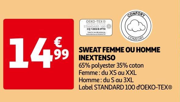 SWEAT FEMME OU HOMME INEXTENSO