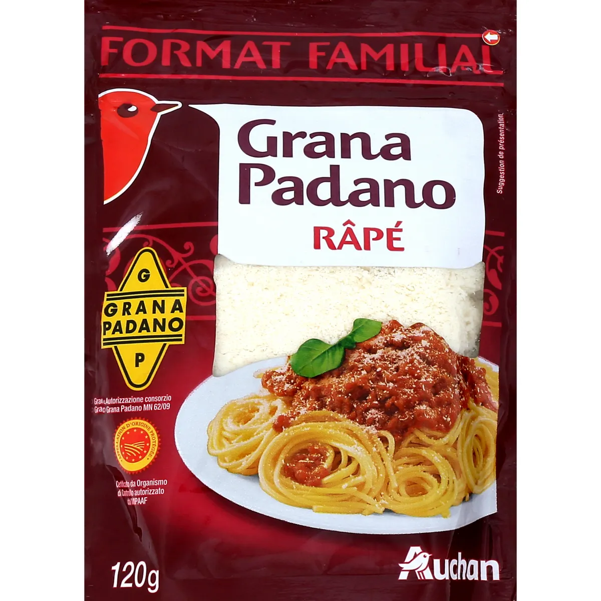 grana padano râpé aop auchan