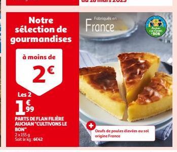 PARTS DE FLAN FILIÈRE AUCHAN "CULTIVONS LE BON"