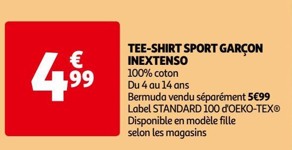 TEE-SHIRT SPORT GARÇON INEXTENSO