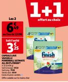 CAPSULE LAVE VAISSELLE POWERBALL ULTIMATE ALL IN 0% FINSIH offre à 6,49€ sur Auchan