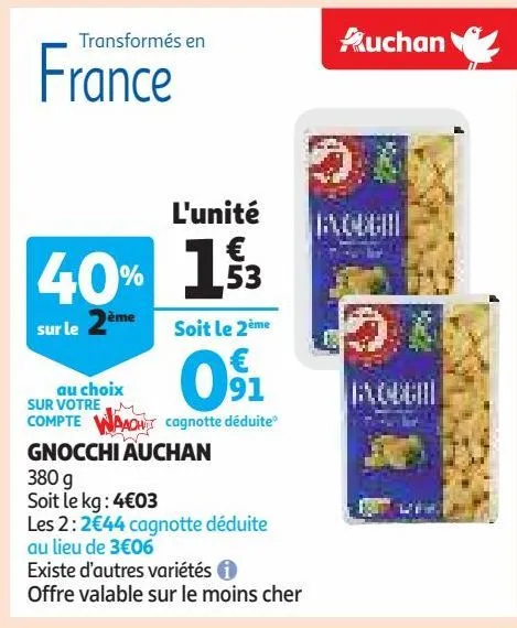 gnocchi auchan