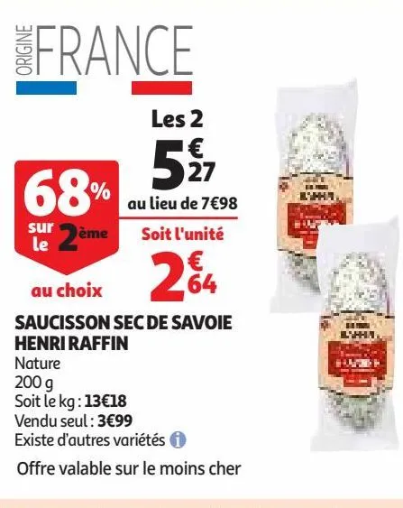 saucisson sec de savoie henri raffin