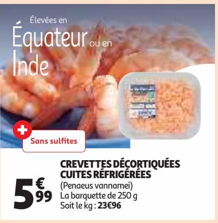 CREVETTES DÉCORTIQUÉES CUITES RÉFRIGÉRÉES