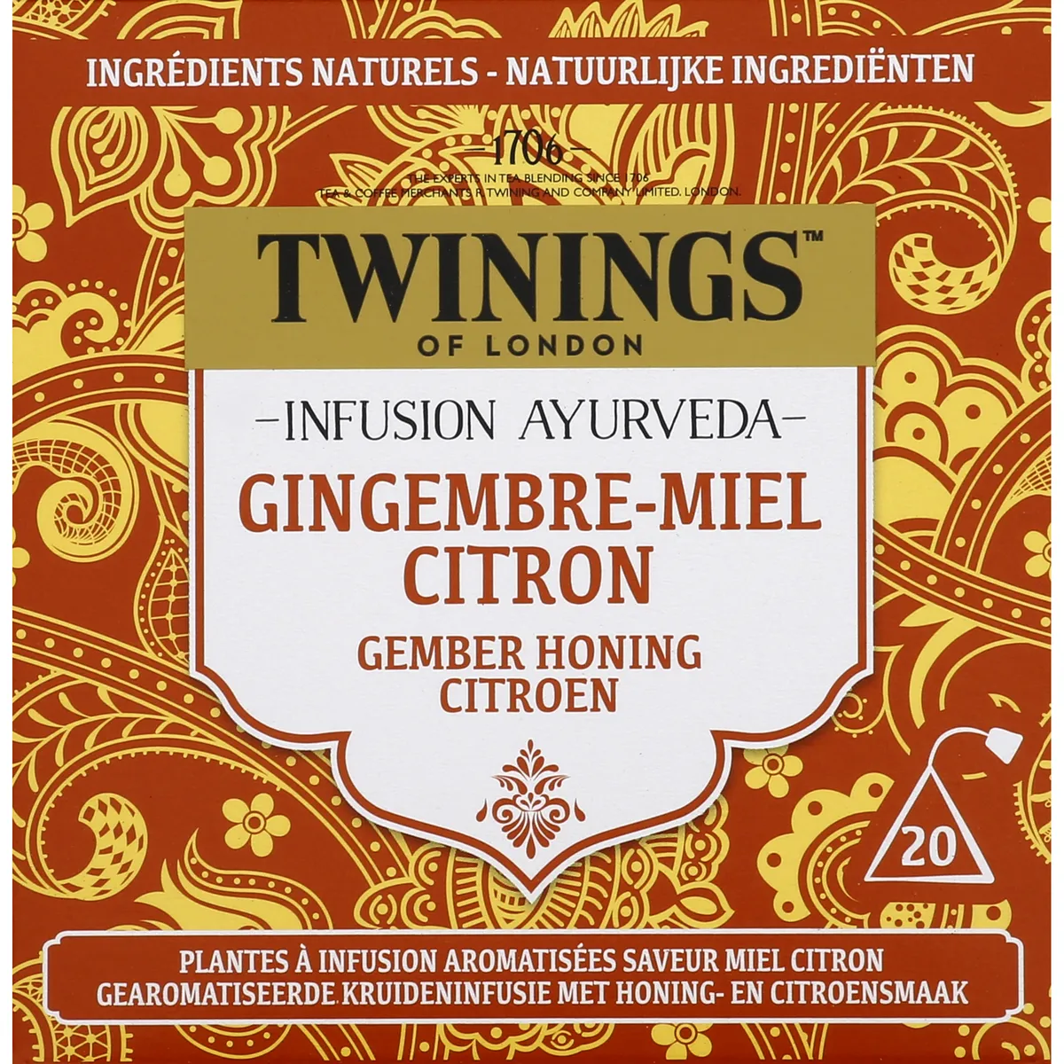 infusion ayurveda gingembre miel et citron twinings