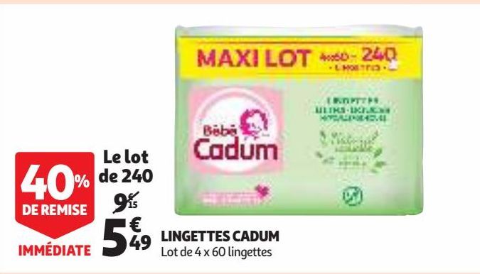 LINGETTES CADUM