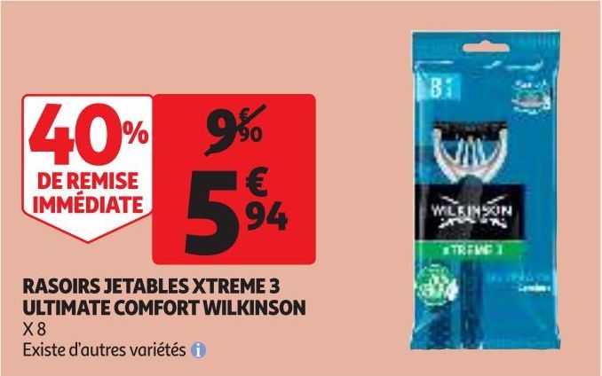 RASOIRS JETABLES XTREME 3 ULTIMATE COMFORT WILKINSON