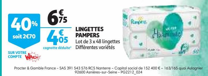 LINGETTES PAMPERS