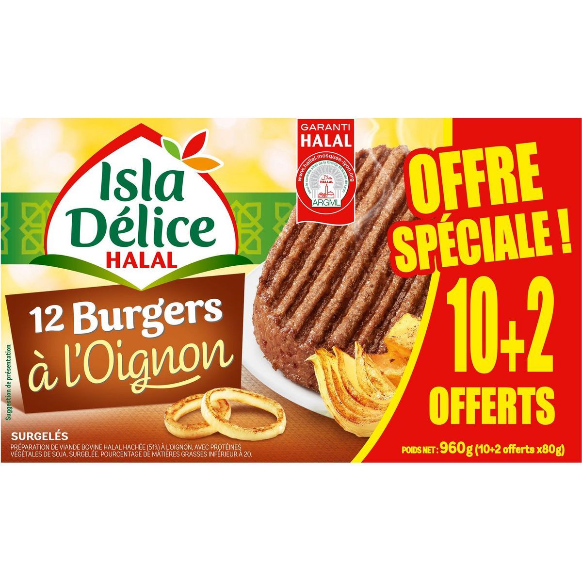 BURGERS À L'OIGNON HALAL ISLA DÉLICE