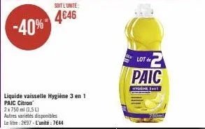 liquide vaisselle paic