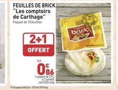FEUILLES DE BRICK "Les comptoirs de Carthage" Paquet de 10 feuilles  2+1  OFFERT  Sat  086  brick 