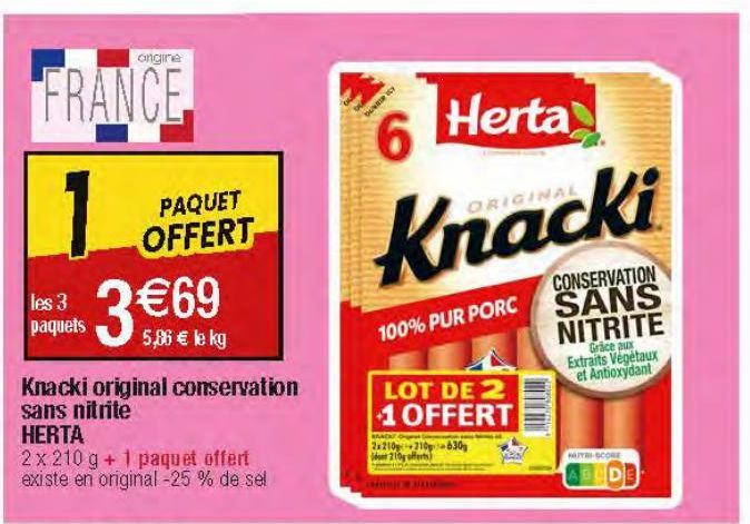 Knacki original conservation sans nitrite HERTA