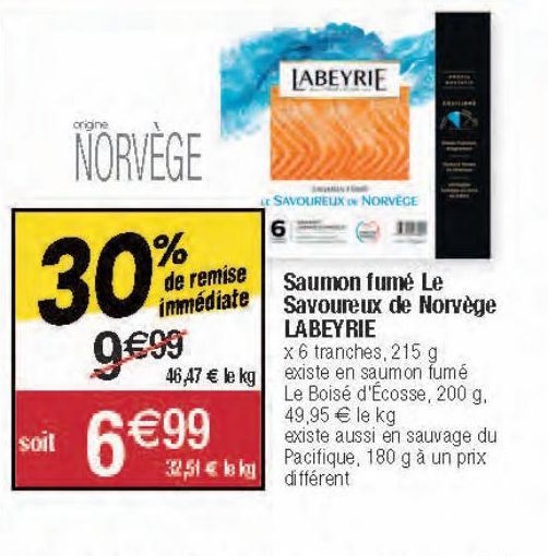 Saumon fumé Le Savoureux de Norvège LABEYRIE