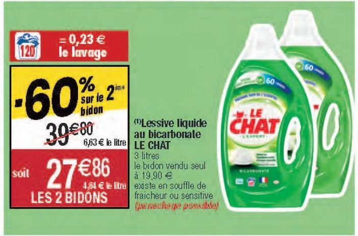 Lessive liquide au bicarbonate LE CHAT