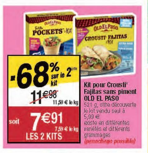 Kit pour Crousli' Fajitas sans piment OLD EL PASO