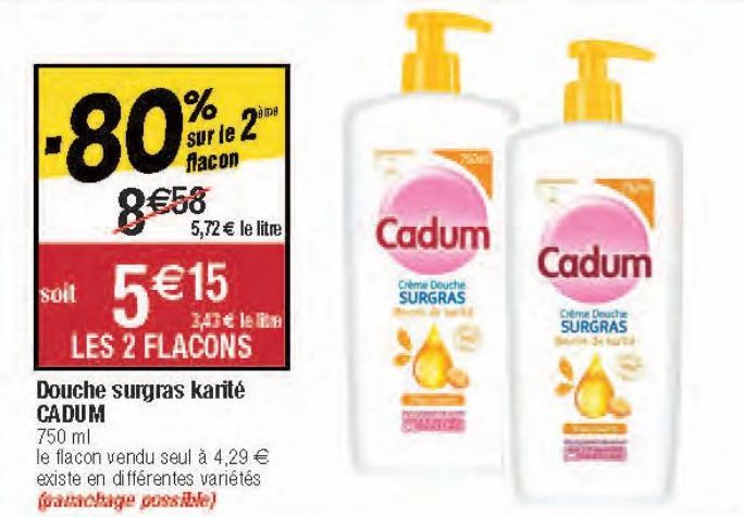 Douche surgras karité CADUM