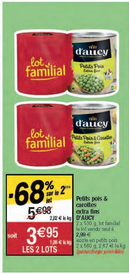 Petits pois & carottes extra fins D'AUCY