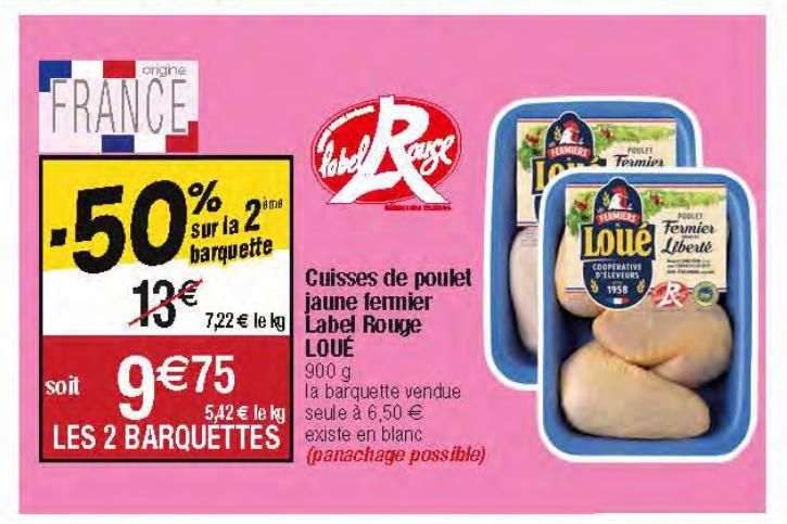 Cuisses de poulet jaune fermier Label Rouge LOUÉ