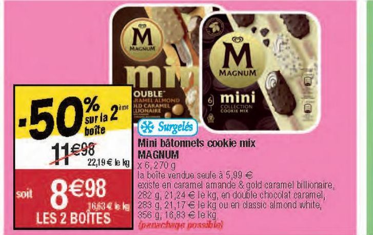 Mini bâtonnets cookie mix MAGNUM